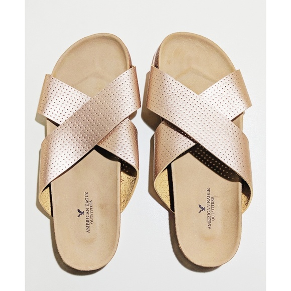American Eagle Outfitters Shoes - AEO Rose Gold Slides / Sandals